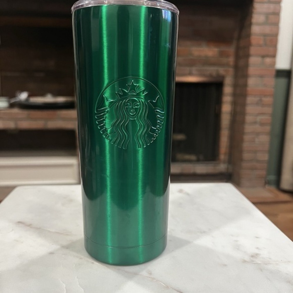Starbucks Holiday 2020 Green Emerald 24oz Cold‎ Cup Tumbler Marble Wave